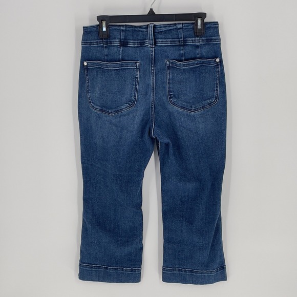 PILCRO by Anthropologie Slim 70s High-Rise Crop Women's Wide Leg Jeans Blue 31P - Picture 4 of 12